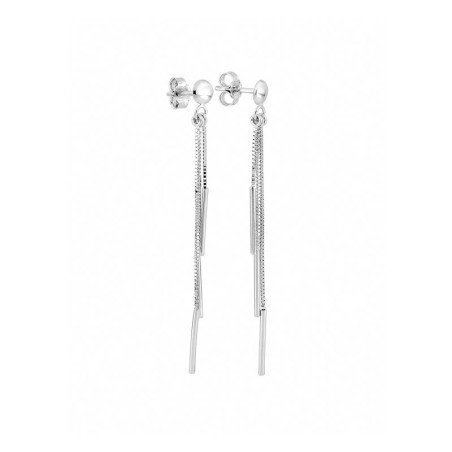 Boucles d'oreilles femme pendantes or 375/1000 blanc – accueil