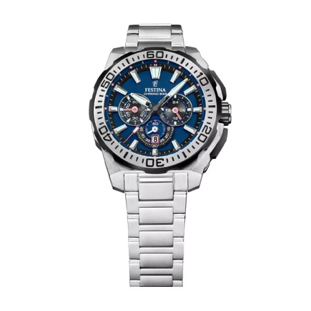 Montre homme festina chrono bike bleu et acier argenté f20724/2 – montres de sport homme