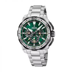 Montre homme festina chrono bike vert et acier argenté f20724/3 - montres-homme - edora - 0
