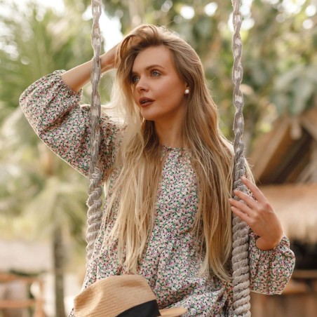 Boucles d'oreilles puces or 375/1000 jaune et perles – puces