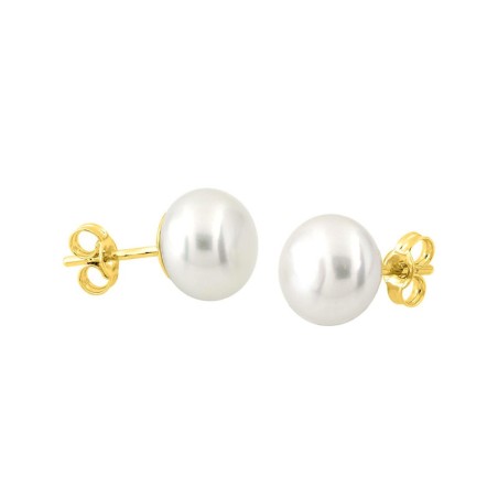 Boucles d'oreilles puces or 375/1000 jaune et perles – puces