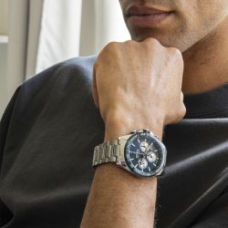 Montre chronographe homme festina timeless acier argenté - chronographes - edora - 1