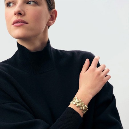 Bracelet femme manchette agatha  bloom acier doré 02480097-157-tu – bracelets femme