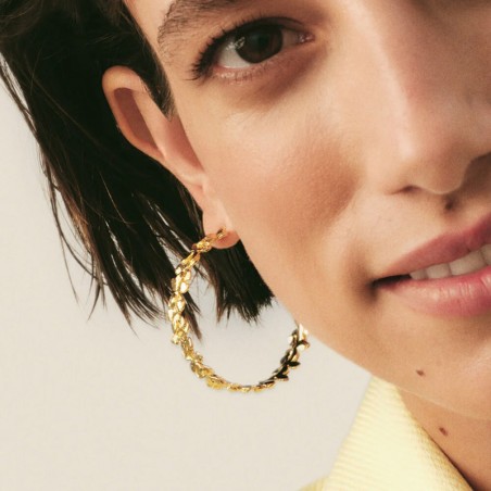 Boucles d'oreilles femme créoles agatha bloom  doré 02380555-157-tu – créoles