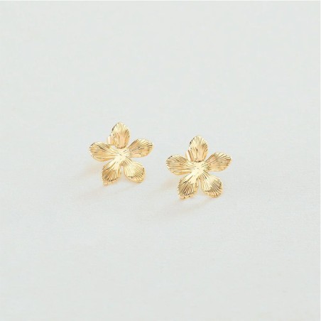 Boucles d'oreilles femme puces agatha bloom doré 02380304-157-tu – puces