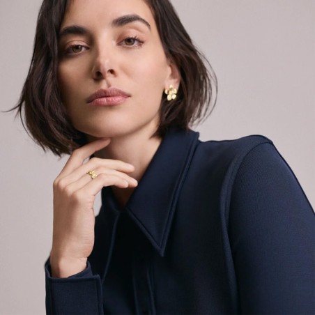 Boucles d'oreilles femme puces agatha bloom doré 02380304-157-tu – puces