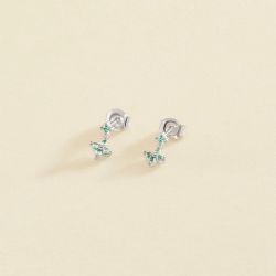 Boucles d'oreilles femme puces  agatha beloved argenté 02321308-255-tu - puces - edora - 0