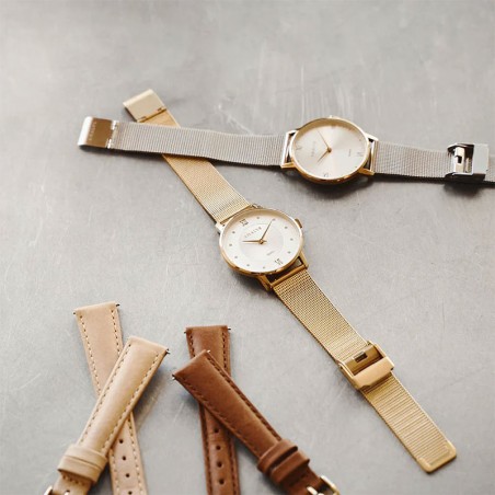 Montre femme amalys billie acier doré – analogiques