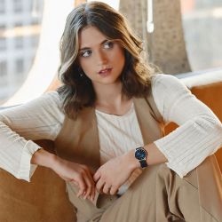 Montre femme amalys flavie acier bleu - analogiques - edora - 3