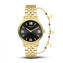 Montre femme amalys giftbox alix acier doré - analogiques - edora - 0