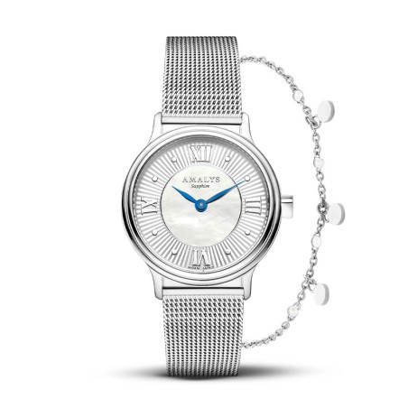 Montre femme amalys giftbox élise acier argenté – analogiques