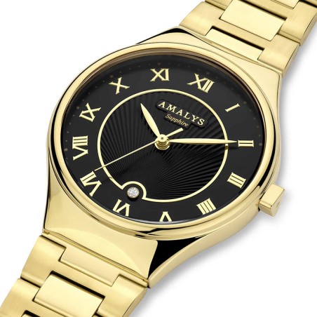 Montre femme amalys isis acier doré – analogiques