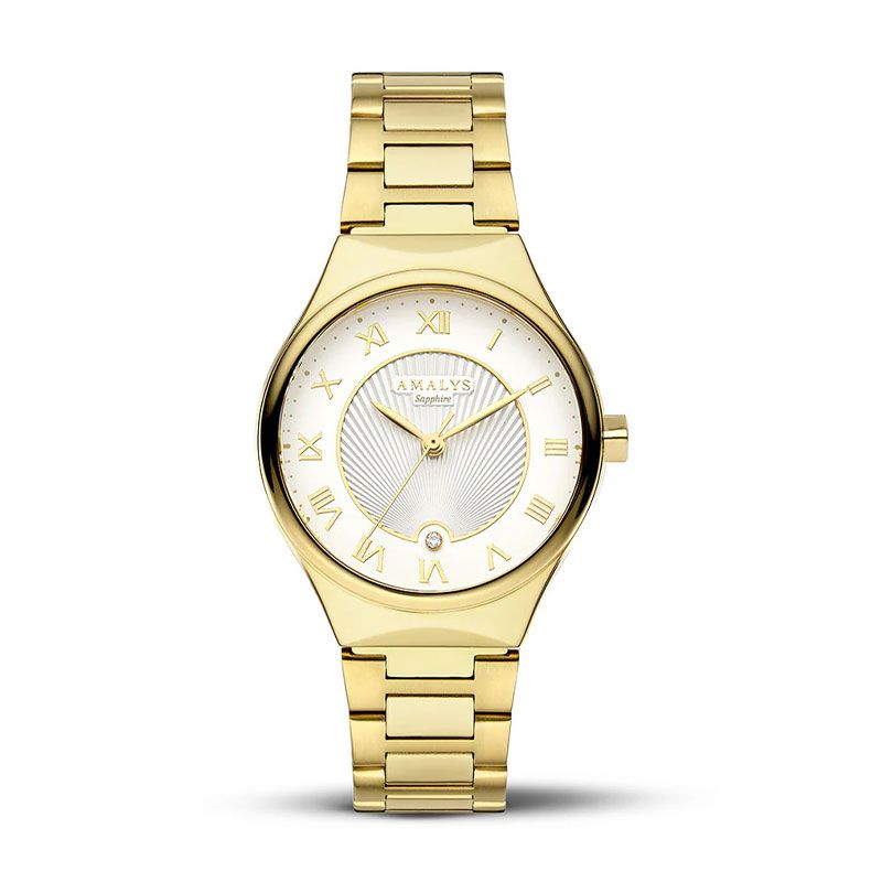 Montre femme amalys laurine acier doré - analogiques - edora