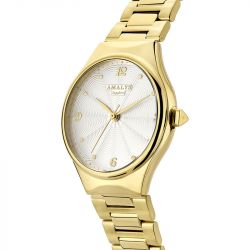 Montre femme amalys laurine acier doré - analogiques - edora - 3