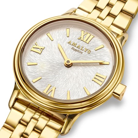 Montre femme amalys naomy acier doré – analogiques