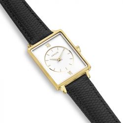 Montre femme amalys noémie cuir noir - analogiques - edora - 1