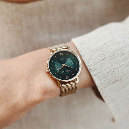 Montre femme amalys paulette acier doré – analogiques