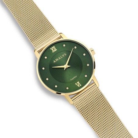 Montre femme amalys paulette acier doré – analogiques