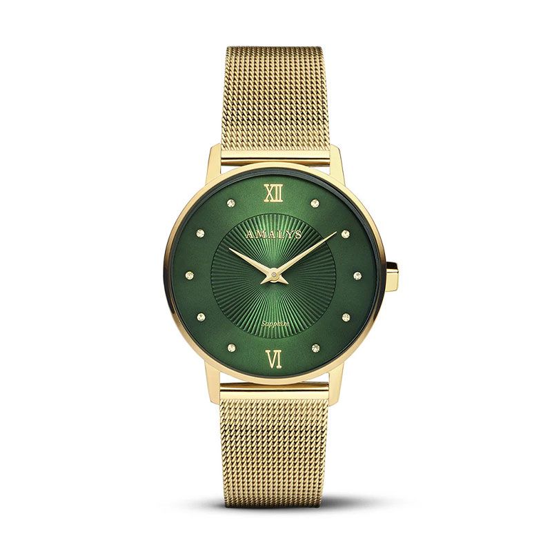 Montre femme amalys paulette acier doré - analogiques - edora