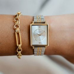 Montre femme amalys penny acier bicolore - analogiques - edora - 1