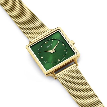 Montre femme amalys suzette acier doré – analogiques
