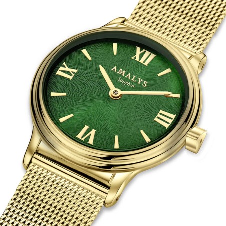 Montre femme amalys yvette acier doré – analogiques