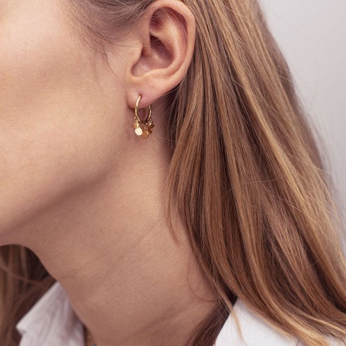 Boucles d'oreilles Femme Créoles ZAG Bijoux Confettis Doré SEC04242-01UNI