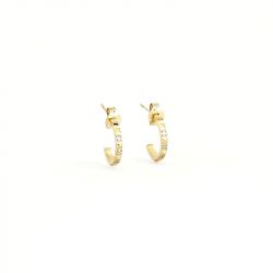 Boucles d'oreilles femme créoles zag bijoux luceat doré sec14319-01wht - creoles - edora - 0