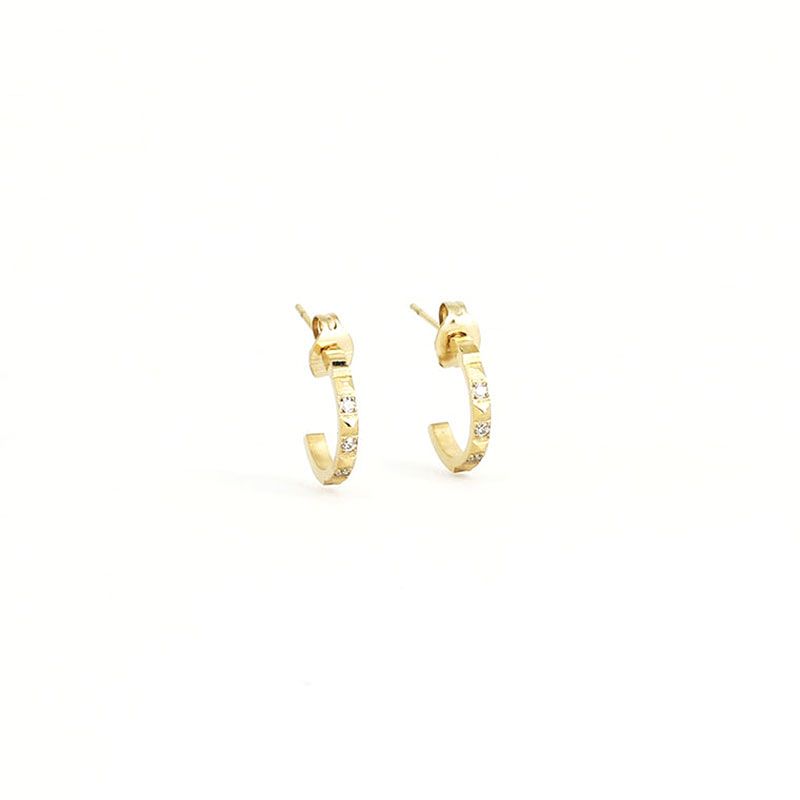 Boucles d'oreilles femme créoles zag bijoux luceat doré sec14319-01wht - creoles - edora