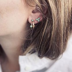 Boucles d'oreilles femme créoles zag bijoux luceat doré sec14319-01wht - creoles - edora - 1