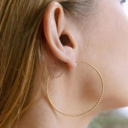 Boucles d'oreilles femme créoles zag bijoux papaya doré sec21347-01uni50 - creoles - edora - 1