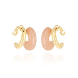 Boucles d'oreilles femme créoles zag bijoux luciana doré sec25237-01nud - creoles - edora - 0