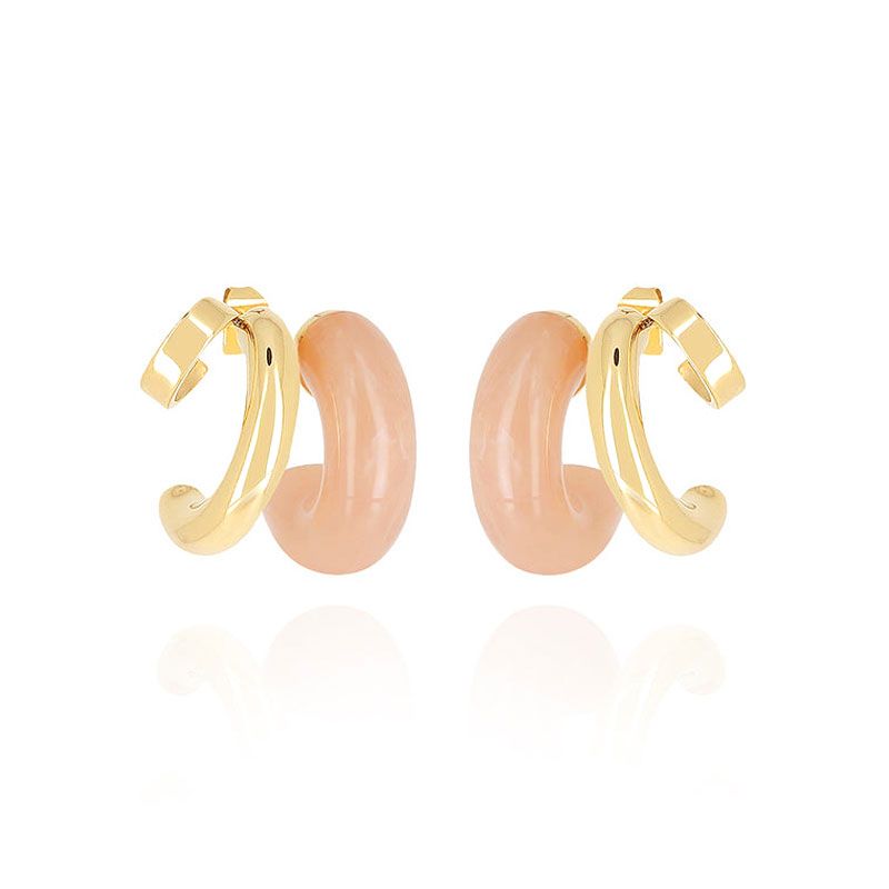 Boucles d'oreilles femme créoles zag bijoux luciana doré sec25237-01nud - creoles - edora