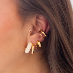 Boucles d'oreilles femme créoles zag bijoux luciana doré sec25237-01nud - creoles - edora - 1