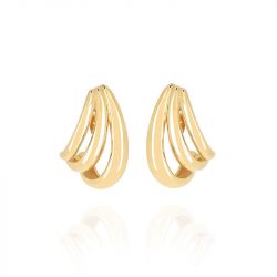 Boucles d'oreilles femme créoles zag bijoux telma doré sec25298-01uni - creoles - edora - 0