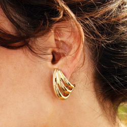 Boucles d'oreilles femme créoles zag bijoux telma doré sec25298-01uni - creoles - edora - 1