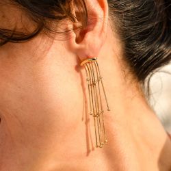 Boucles d'oreilles femme pendantes zag bijoux alceo doré sel25415-01uni - pendantes - edora - 1