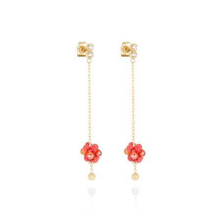 Boucles d’oreilles pendantes argent, or, perles & or blanc femme (2) - pendantes - edora - 1