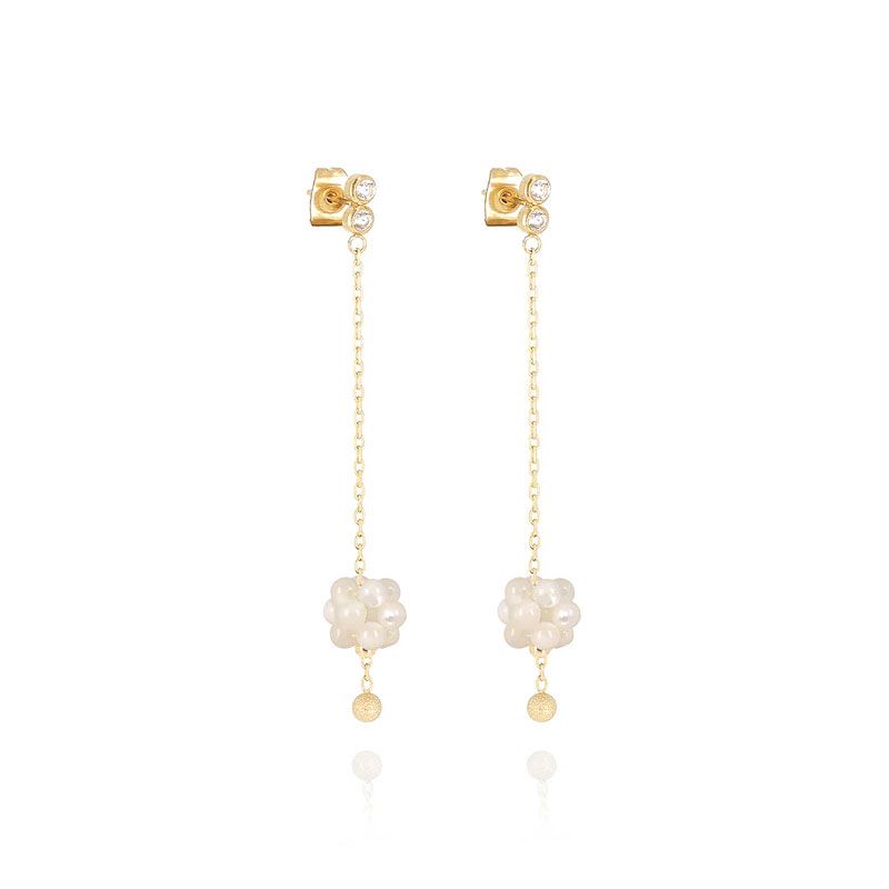 Boucles d'oreilles femme pendantes zag bijoux bacca doré sel25467-01sel - pendantes - edora