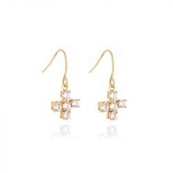 Boucles d'oreilles femme pendantes zag bijoux conti doré sem25281-01wht - pendantes - edora - 0