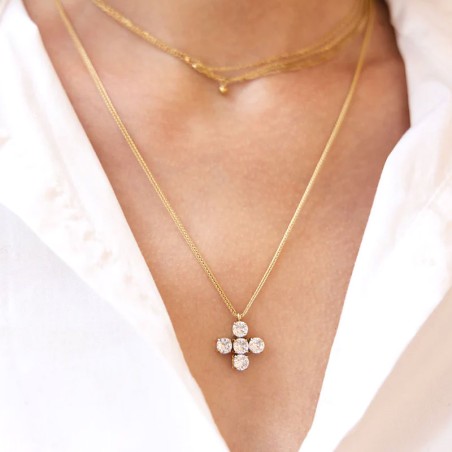 Collier femme sautoir zag bijoux conti doré snm25281-01wht – colliers femme