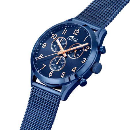 Montre homme chronographe lotus minimalist acier bleu 18638/1 – chronographes