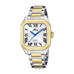 Montre femme lotus square acier bicolore 18969/1 - analogiques - edora - 0