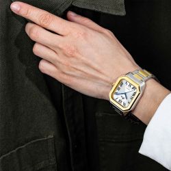 Montre femme lotus square acier bicolore 18969/1 - analogiques - edora - 1