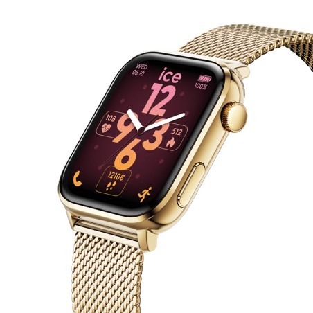 Montre mixte ice smart 3.0 rectangulaire 1.78 gold milanese 024656 – connectées