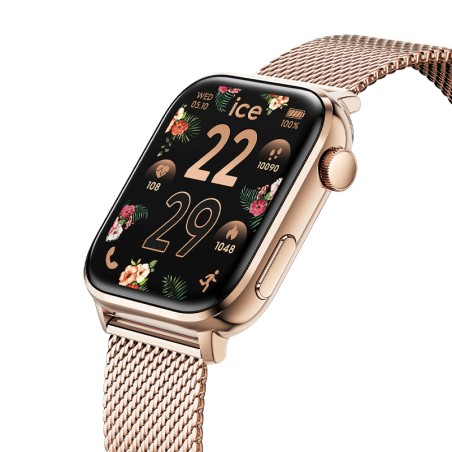 Montre mixte ice smart 3.0 rectangulaire 1.78 rose-gold milanese 024304 – connectées