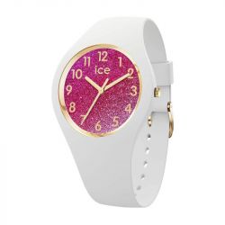 Montre femme ice glitter rose et silicone blanc 022572 - analogiques - edora - 0