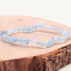 Bracelet pierres roulées edora collection terra nata eana aigue marine namibie edo3701459012558 - bracelets-elastique - edora - 0