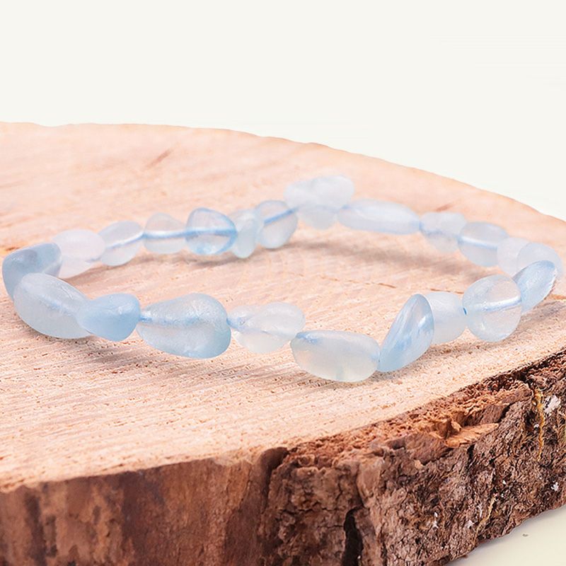 Bracelet pierres roulées edora collection terra nata eana aigue marine namibie edo3701459012558 - bracelets-elastique - edora