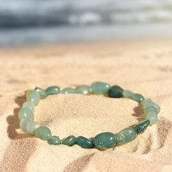 Bracelet pierres roulées edora collection terra nata sira aventurine verte edo3701459012602 - bracelets-elastique - edora - 0